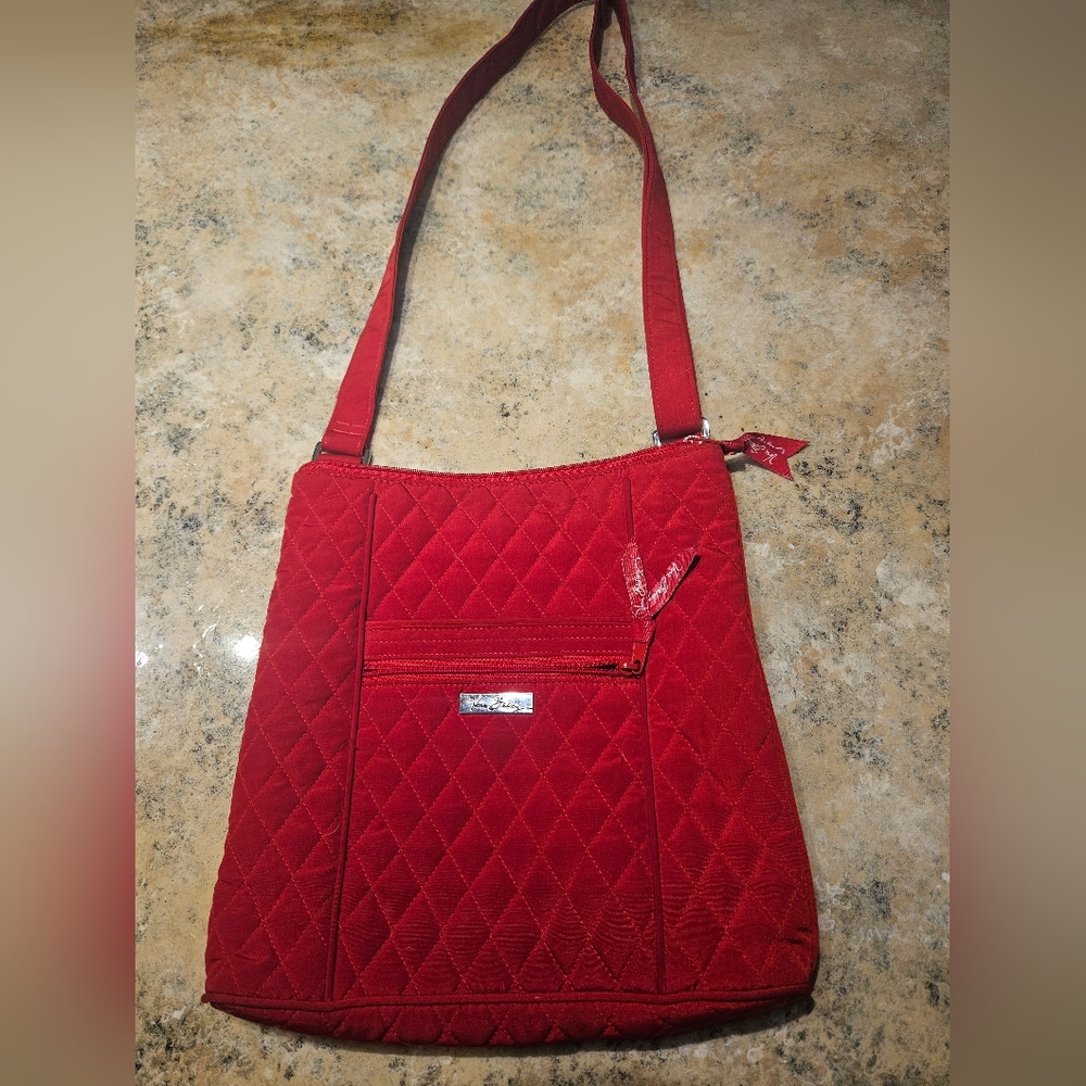 Red Vera Bradley Quilted Crossbody Bag